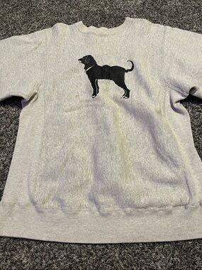 The Black Dog Gray Crewneck Sweatshirt with Black Dog Graphic